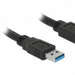 Cablu Delock, USB tata/USB mama, USB 3.0, 1.5m, Negru