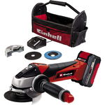 cordless angle grinder TC-AG 18/115 Li Kit, 18V (red/black, Li-Ion battery 4.0Ah), Einhell