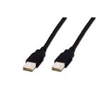 USB 2.0 tip A Male - USB 2.0 tip A Male 1m, Negru, Assmann