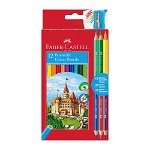 Creioane colorate 12+3 culori Eco Faber Castell, Faber Castell