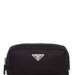 Prada PRADA logo plaque wash bag BLACK, Prada