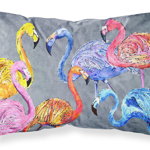 Caroline`s Treasures Carolines Comori 8871PILLOWCASE Flamingo Șase simțuri Fabric Standard Pillowca Multi, 