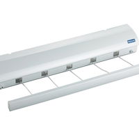 Uscator rufe retractabil pentru perete cu 5 sfori, cadru metalic, Wall Lines Alb, 21 m
