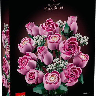 Buchet de trandafiri roz Botanicals, +18 ani, 10374, 789 piese, Lego