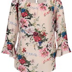 Bluza roz deschis cu print floral si volane - Billie & Blossom, Billie & Blossom