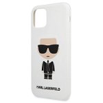Husa iPhone 11 Pro Max Karl Lagerfeld Silicon Ikonik Alb
