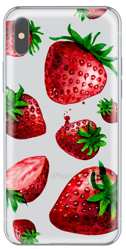 Protectie Spate Lemontti Art Strawberries LMSAIPHXM29 pentru iPhone X (Multicolor), Lemontti