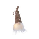 Decoratiune luminoasa Gnome w brown hat, Lumineo, 6x6x20 cm, poliester, maro, Lumineo