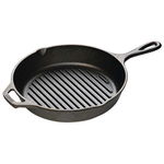 Tigaie grill adanca rotunda din fonta cu maner Lodge 26 cm L-8GP3