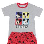 Pijama vara, bumbac, Figurine Mickey, gri, Disney