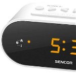 Radio cu ceas Sencor SRC 1100 W FM White, Sencor