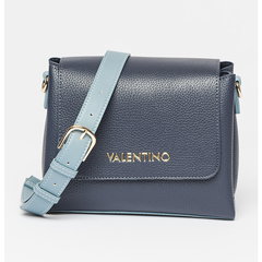Valentino Bags, Geanta crossbody din piele ecologica cu aplicatie logo metalica Alexia, Alb fildes Valentino Bags, Geanta crossbody din piele ecologica cu aplicatie logo metalica Alexia, Alb fildes