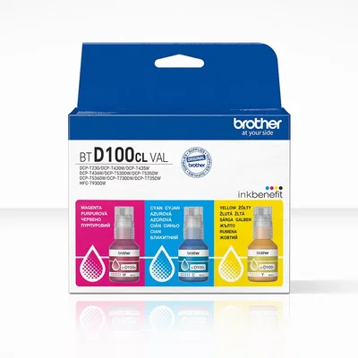 Pachet cerneala originala BROTHER BTD100CLVAL, magenta, cyan, galben