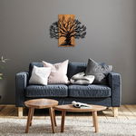 Accesoriu decorativ Monumental Tree, negru,stejar, lemn/metal, 67x58 cm