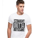 Tricou alb barbati - Straight Outta Botosani, M