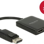 Adaptor Delock, Displayport/2xHDMI, 4K, 25cm, Negru, Delock