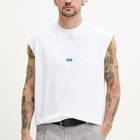 Tricou fara maneci cu decolteu la baza gatului Navertz, HUGO