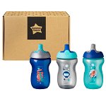 Set cani albastre ONL Baieti 12 luni+, 3 x 300ml, Tommee Tippe, Tommee Tippee