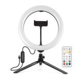 Suport pe trepied Puluz cu inel LED RGBW de 26 cm Vlogging PKT3082B