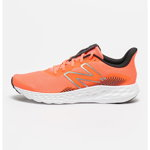 New Balance, Pantofi de plasa pentru alergare 411v3, Alb/Portocaliu neon, 41.5