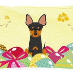 Caroline`s Treasures Ouă de Paște engleză jucărie Terrier Canvas Fabric pernă decorativă Multicolore 12H x16W, 