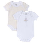 Body bebelusi Chicco, set 2 buc, alb cu galben, 11482, Chicco