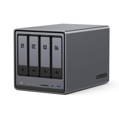 NAS UGREEN NASync DXP4800 cu procesor Intel N100 Quad-core, 8GB DDR5, 4-bays, port 2.5G, Ugreen