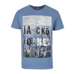 Tricou albastru Jack & Jones Pacific Comoin cu print