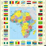 Puzzle - Africa cu steaguri, 70 piese | Larsen