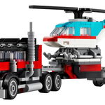 Camionetă-platformă cu elicopter, 31146 Creator 3 în 1, 270 piese, +7 ani  Lego