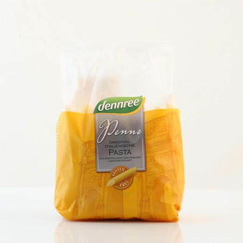 Penne din porumb si orez fara gluten Dennree, bio, 500g, Dennree