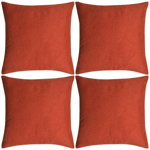 Set de 4 huse pentru perne decorative, vidaXL, In, 50 x 50 cm, Portocaliu