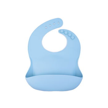 Baveta reglabila din silicon moale pentru bebelusi Oaki bleu, Oaki