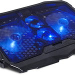 Stand/Cooler notebook Spirit of Gamer AIRBLADE 600, pana la 17 inch, 4 ventilatoare, 4 pozitii, iluminare LED Blue, LCD controller, Spirit of Gamer