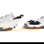 GUESS, Pantofi sport de piele ecologica si piele, Maro, Alb, 45