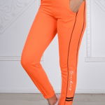 Pantaloni dama casual cu buzunare portocaliu cod 6684, 