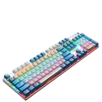 Tastatura gaming, mecanica Blue Sky, K660 RGB ,104 taste, RGB, 9 moduri de iluminare, USB, culoare Alb cu Albastru