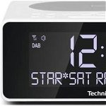 Radio cu ceas TechniSat Digitradio 52, 2W, ecran LCD, USB, functie incarcare wireless pentru SmartPhone, Timer, alb, TechniSat