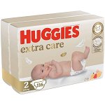 Scutece HUGGIES Extra Care Jumbo nr 2, Unisex, 3-6 kg, 116 buc