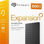 Hard Disk extern Seagate STEA500400, 500GB, Expansion, 2.5", USB3.0, negru