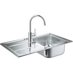 Pachet chiuveta Grohe K400 31566SD0 picurator reversibil inox satinat + baterie Concetto 32663003 Crom