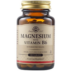 Magneziu cu Vitamina B6, 100 tablete, Solgar, Solgar Magneziu cu Vitamina B6, 100 tablete, Solgar, Solgar