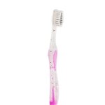 Periuța de dinți manuală pentru copii de la primul dințișor, cu peri super-soft cu argint NovaCare, cu mâner roz