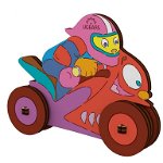 Motociclist Puzzle de Colorat pentru Copii