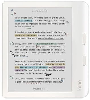 E-book Reader RAKUTEN KOBO Libra Colour, 7 inch Comfort Light PRO, IPX8, 32GB, Wireless, White, RAKUTEN KOBO