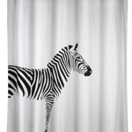 Perdea de dus Wenko Zebra, 180 x 200 cm, Alb