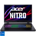 Gaming 17.3'' Nitro 5 AN517-55, FHD IPS 144Hz, Procesor Intel Core i7-12650H (24M Cache, up to 4.70 GHz), 16GB DDR5, 1TB SSD, GeForce RTX 4060 8GB, No OS, Black, Acer