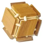 Joc logic IQ din lemn bambus 3D Magic box