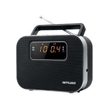 Radio portabil Muse M-081 R LED Dual Alarm AUX Negru Argintiu