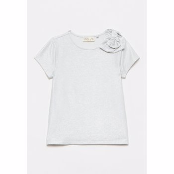 Tricou cu aspect stralucitor si aplicatie cu funda